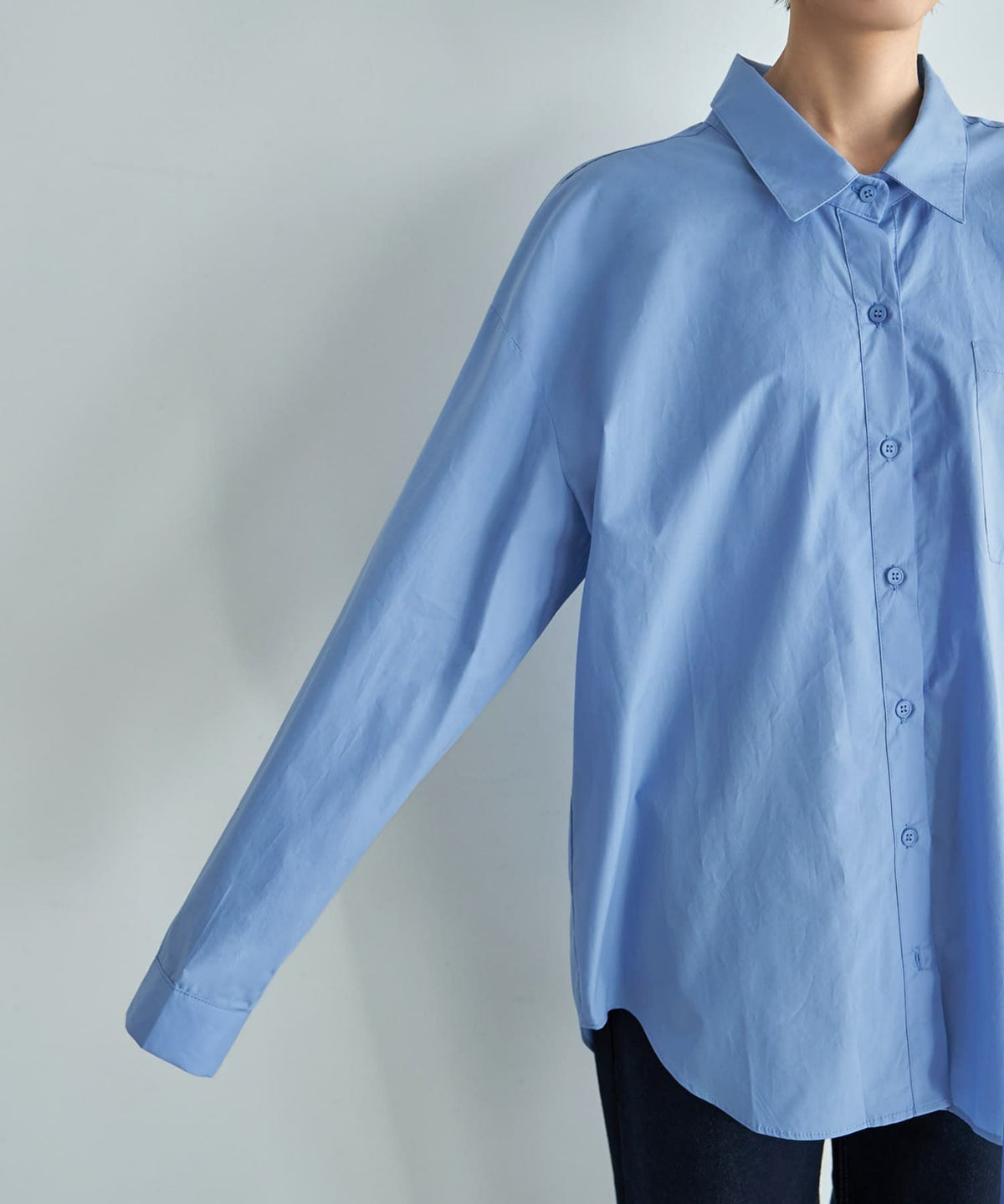 着用イメージ 167cm ライトブルー