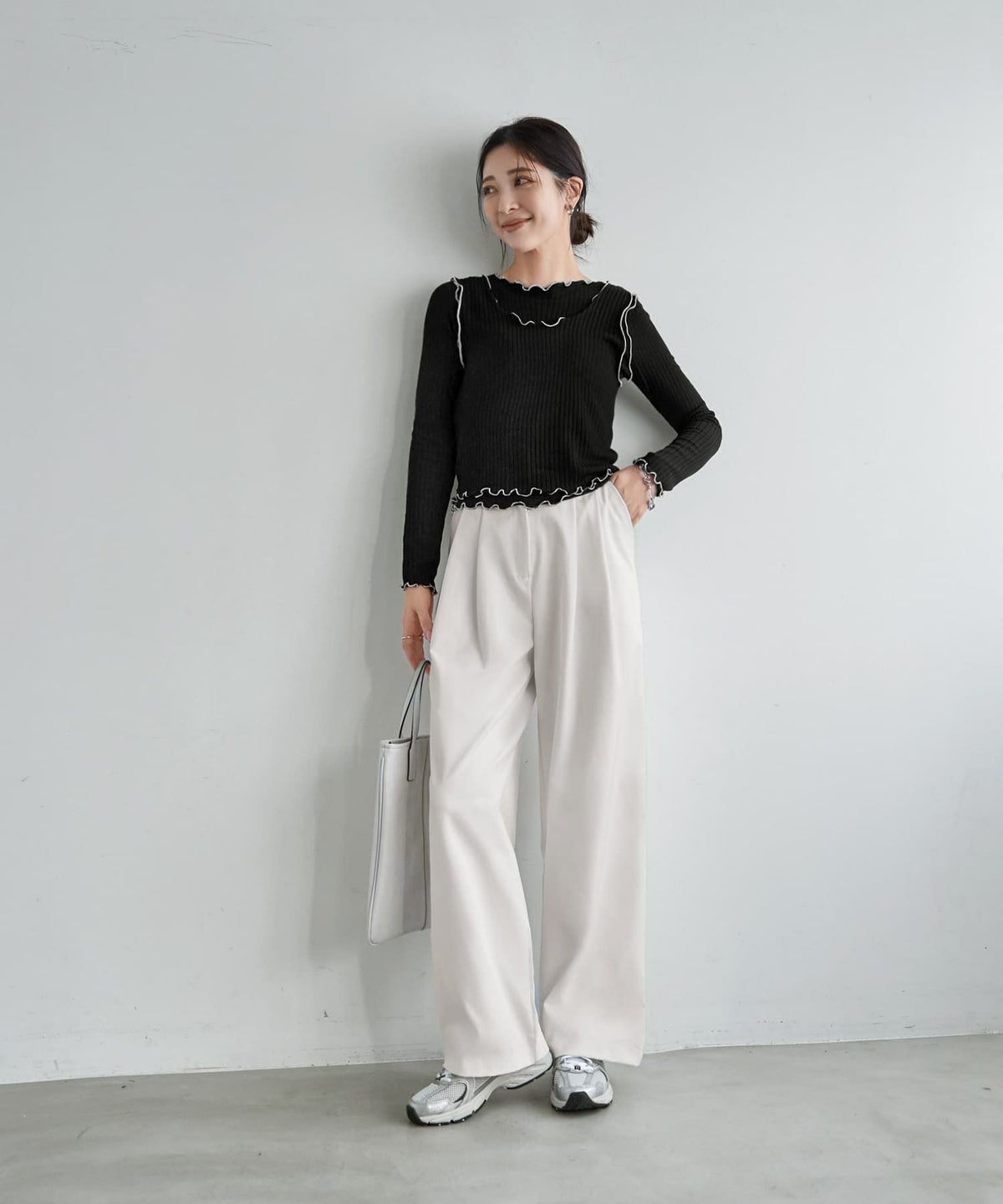 着用イメージ 166cm ブラック