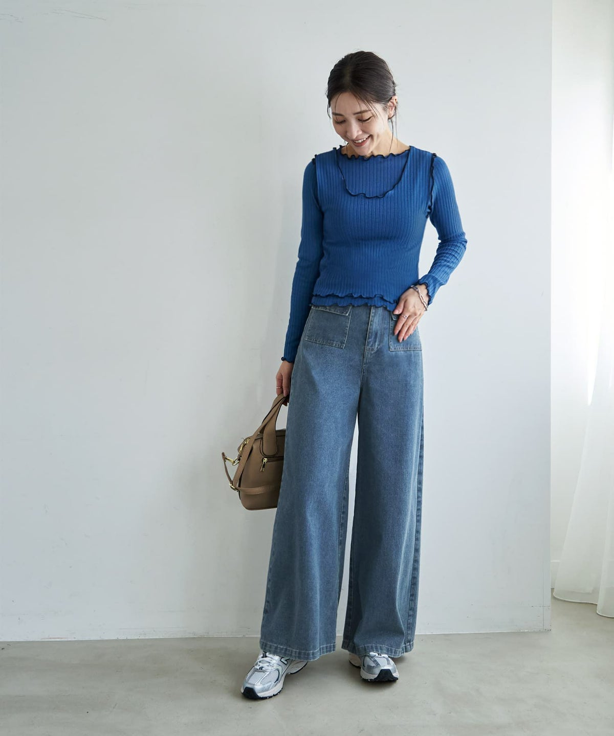 着用イメージ 166cm ブルー