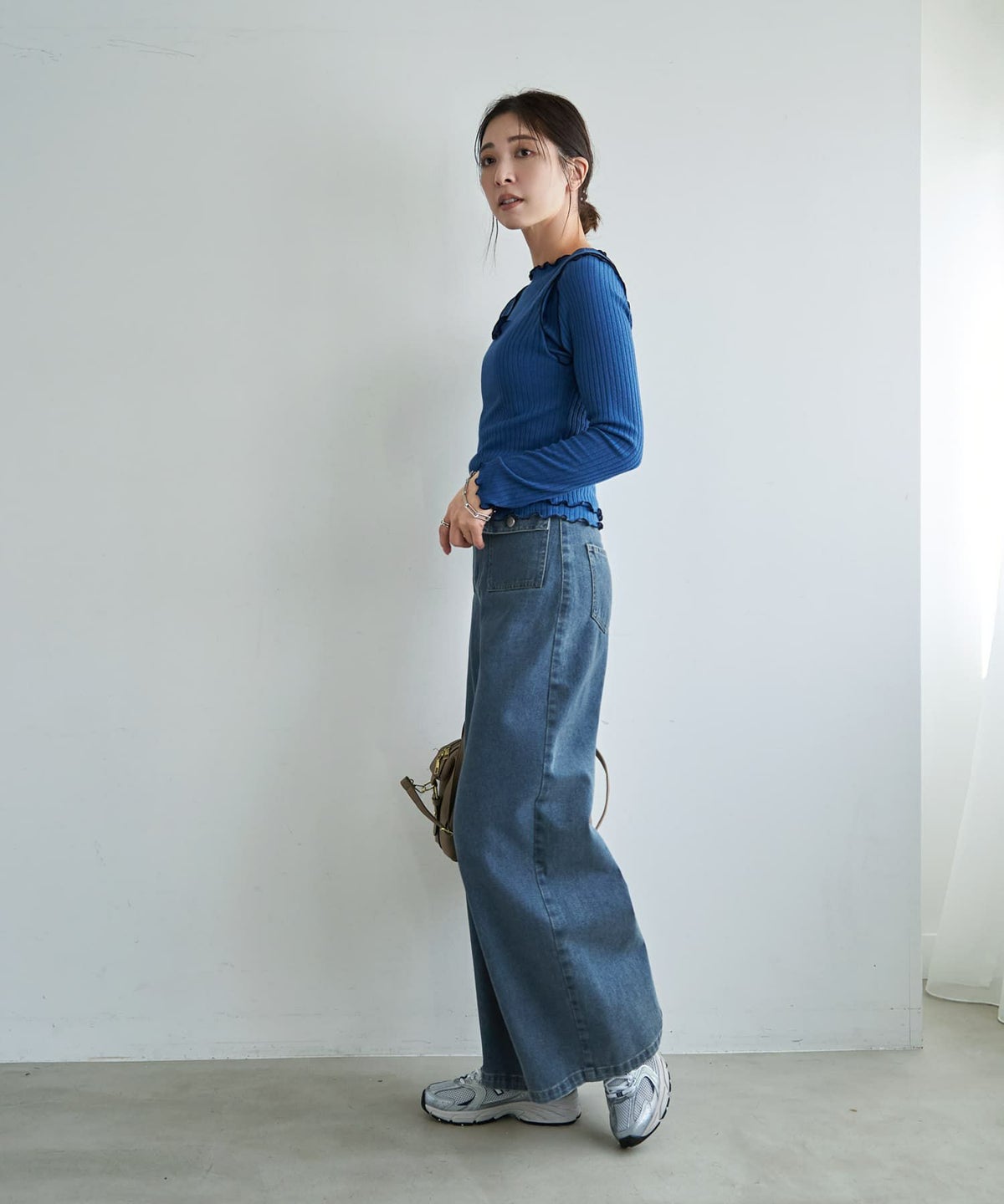 着用イメージ 166cm ブルー