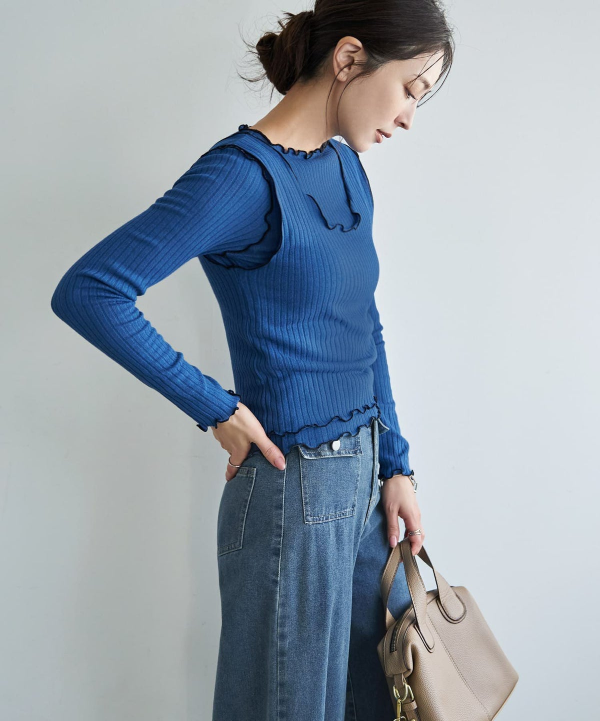 着用イメージ 166cm ブルー