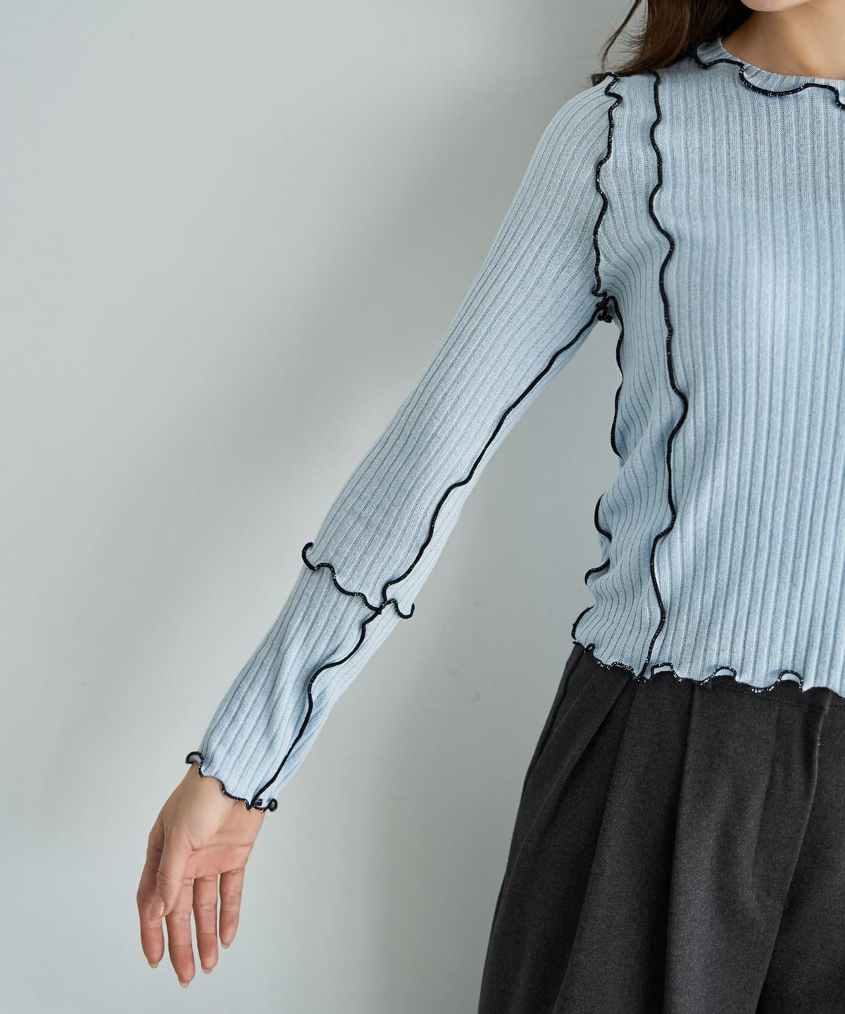 着用イメージ 166cm ライトブルー