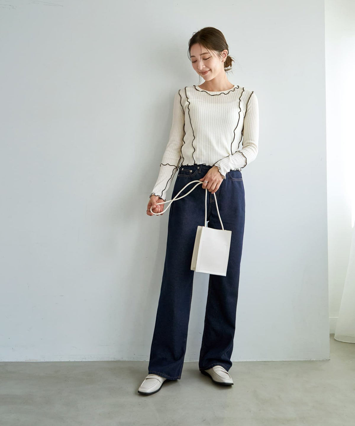 着用イメージ 166cm ホワイト