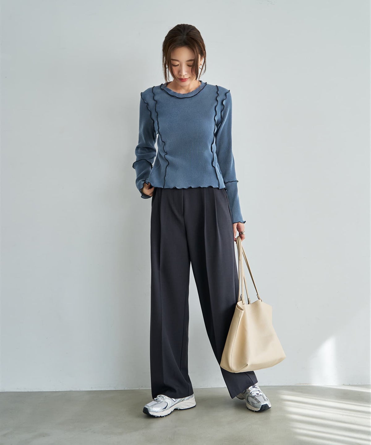 着用イメージ 166cm ブルー