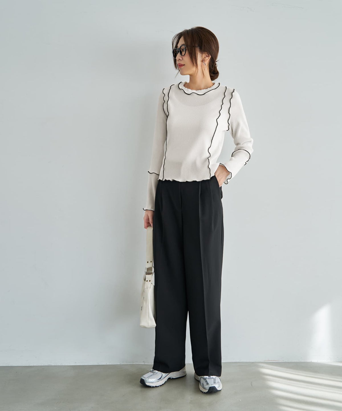 着用イメージ 166cm ホワイト