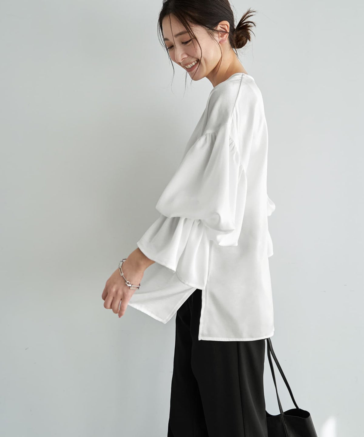 着用イメージ 166cm ホワイト