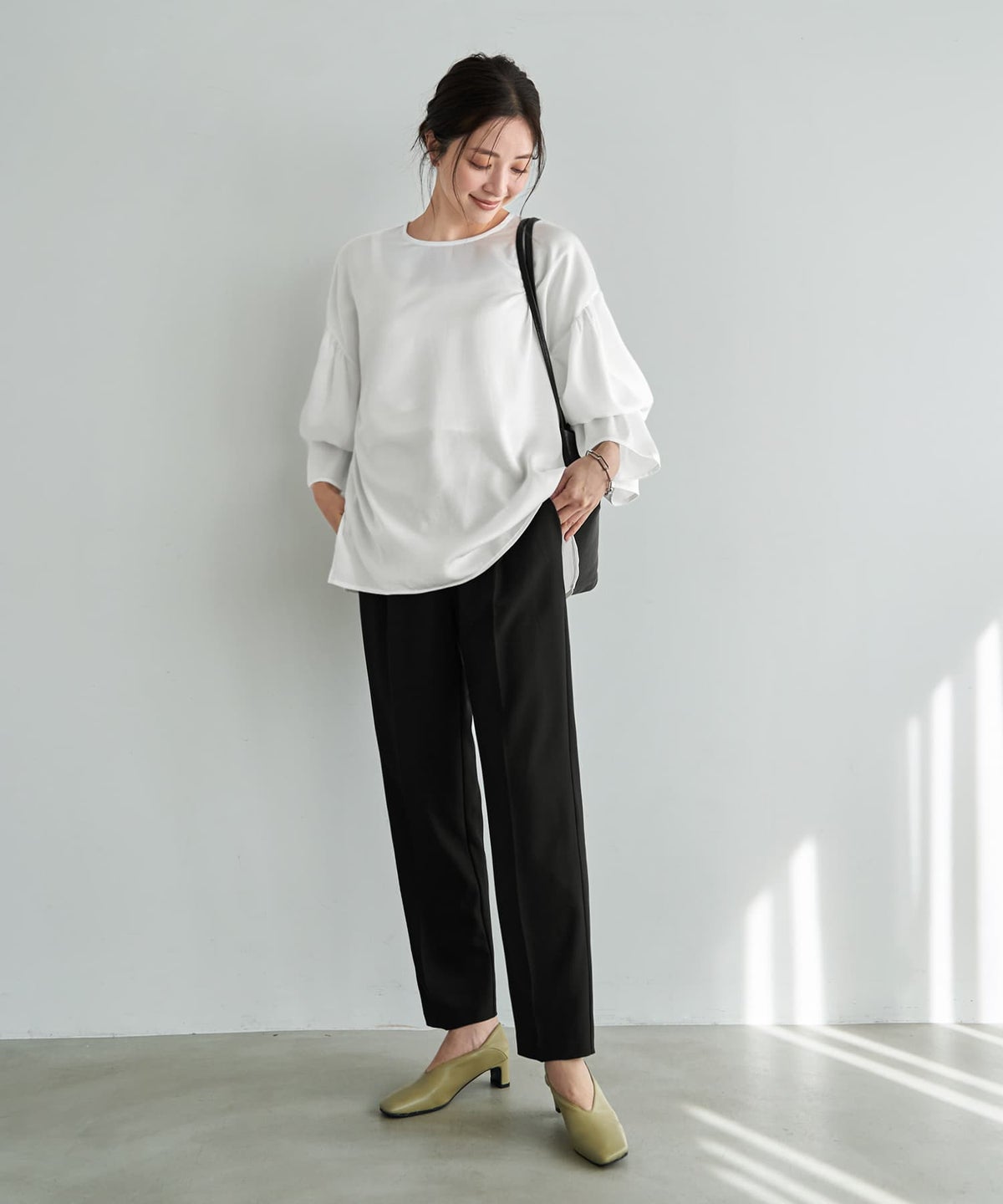 着用イメージ 166cm ホワイト