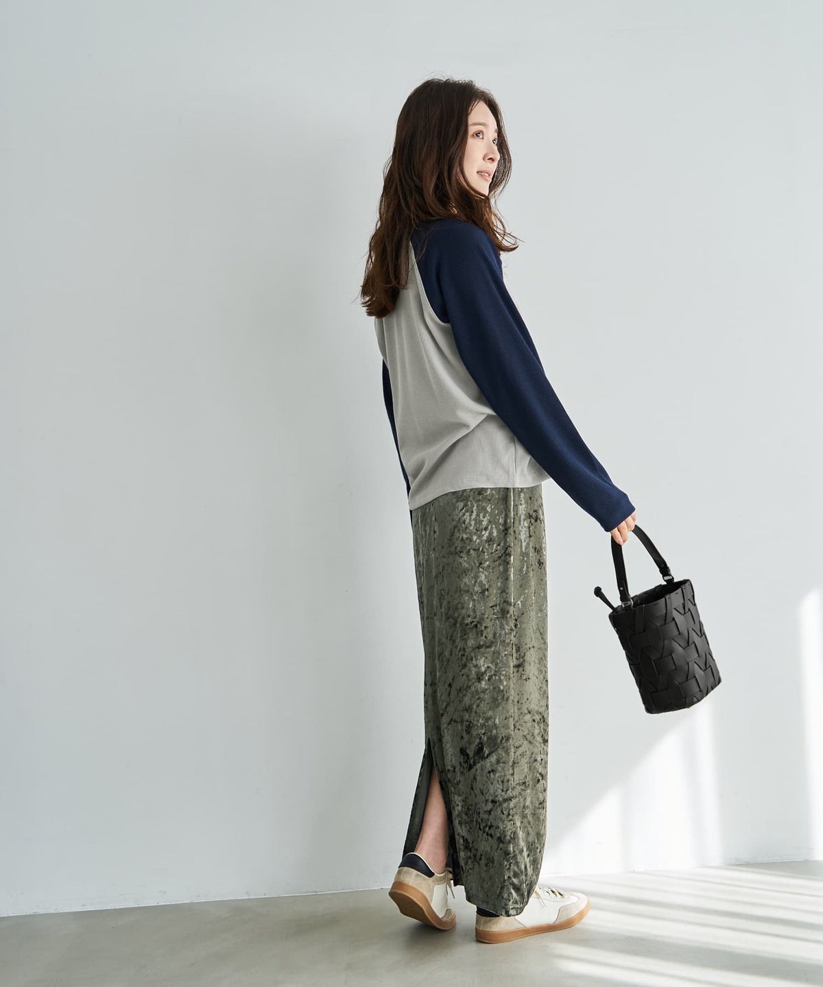 着用イメージ 166cm ネイビー