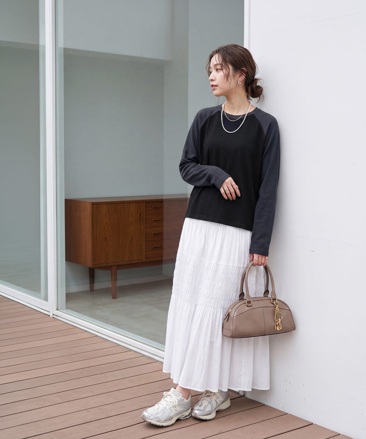 着用イメージ 163cm チャコール