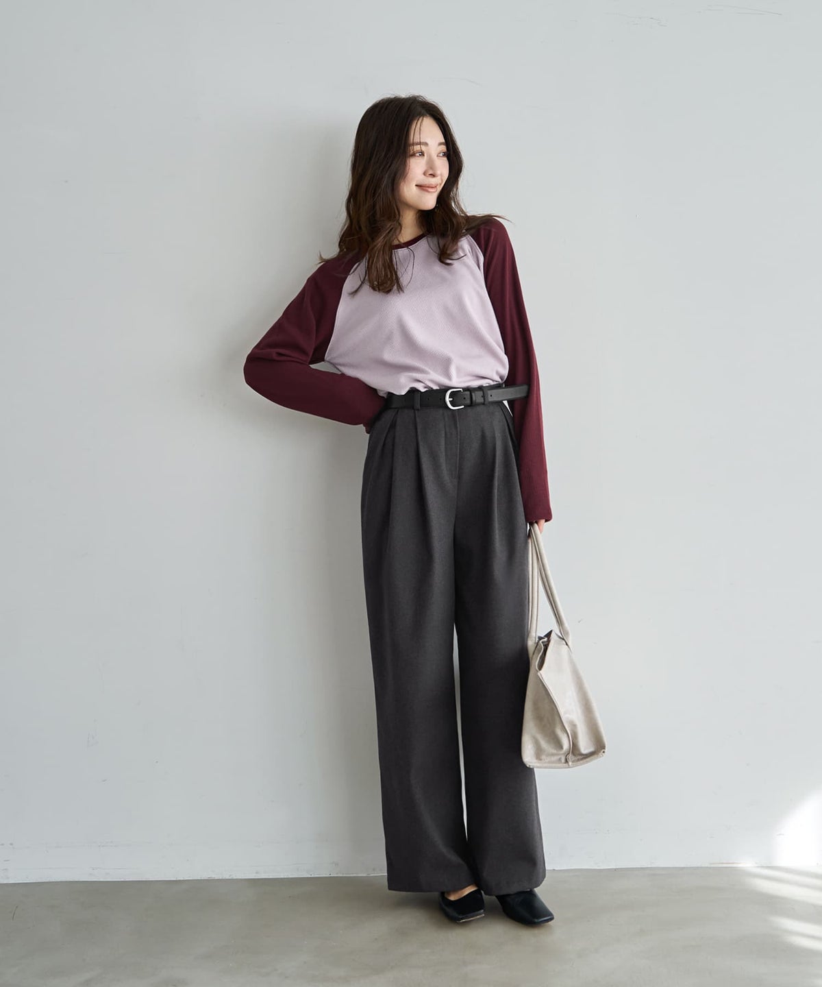 着用イメージ 166cm ワイン