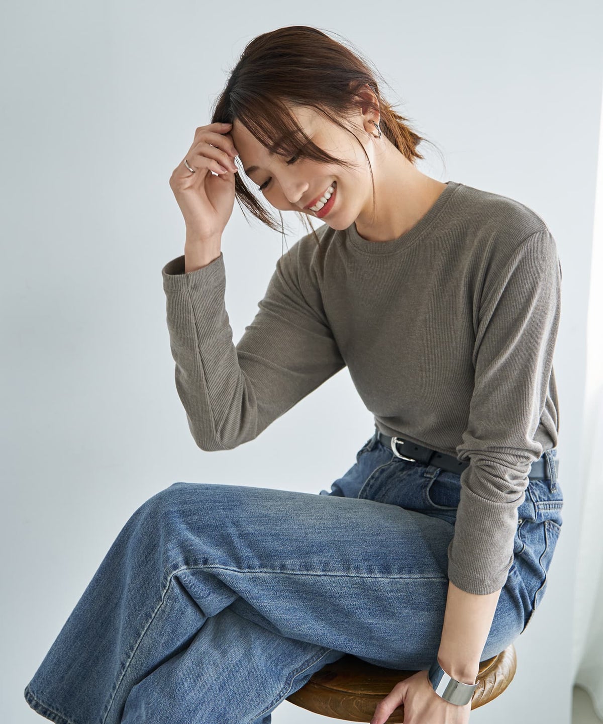 着用イメージ 166cm サンド