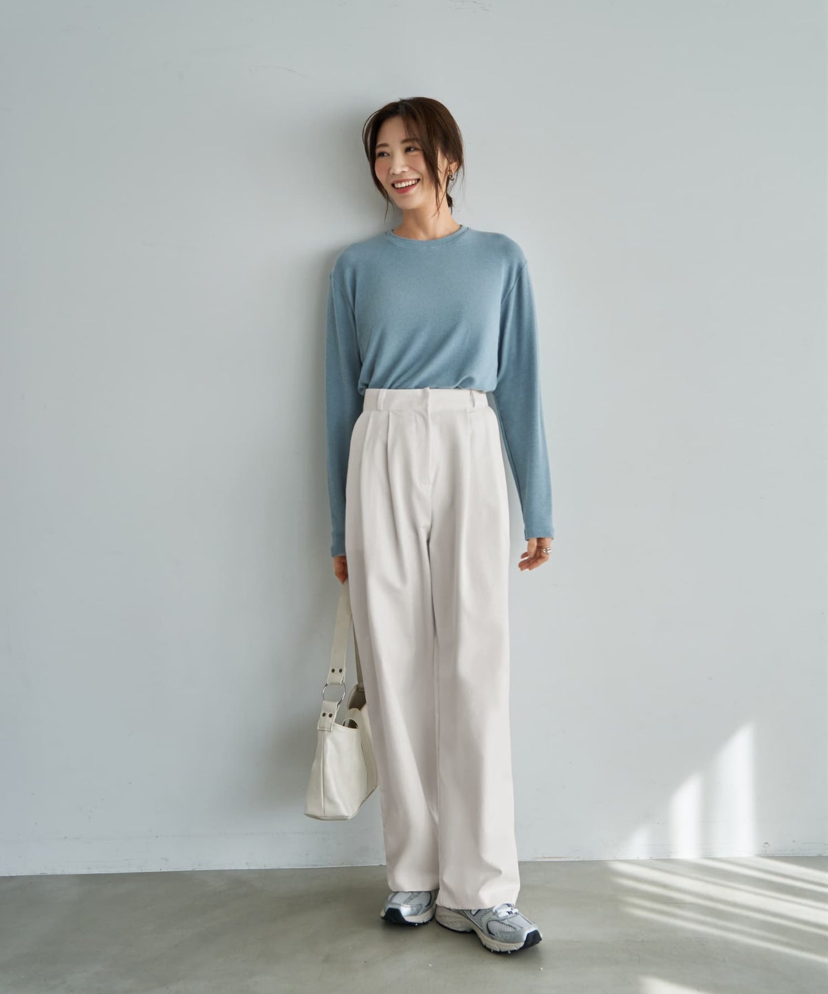 着用イメージ 166cm ライトブルー