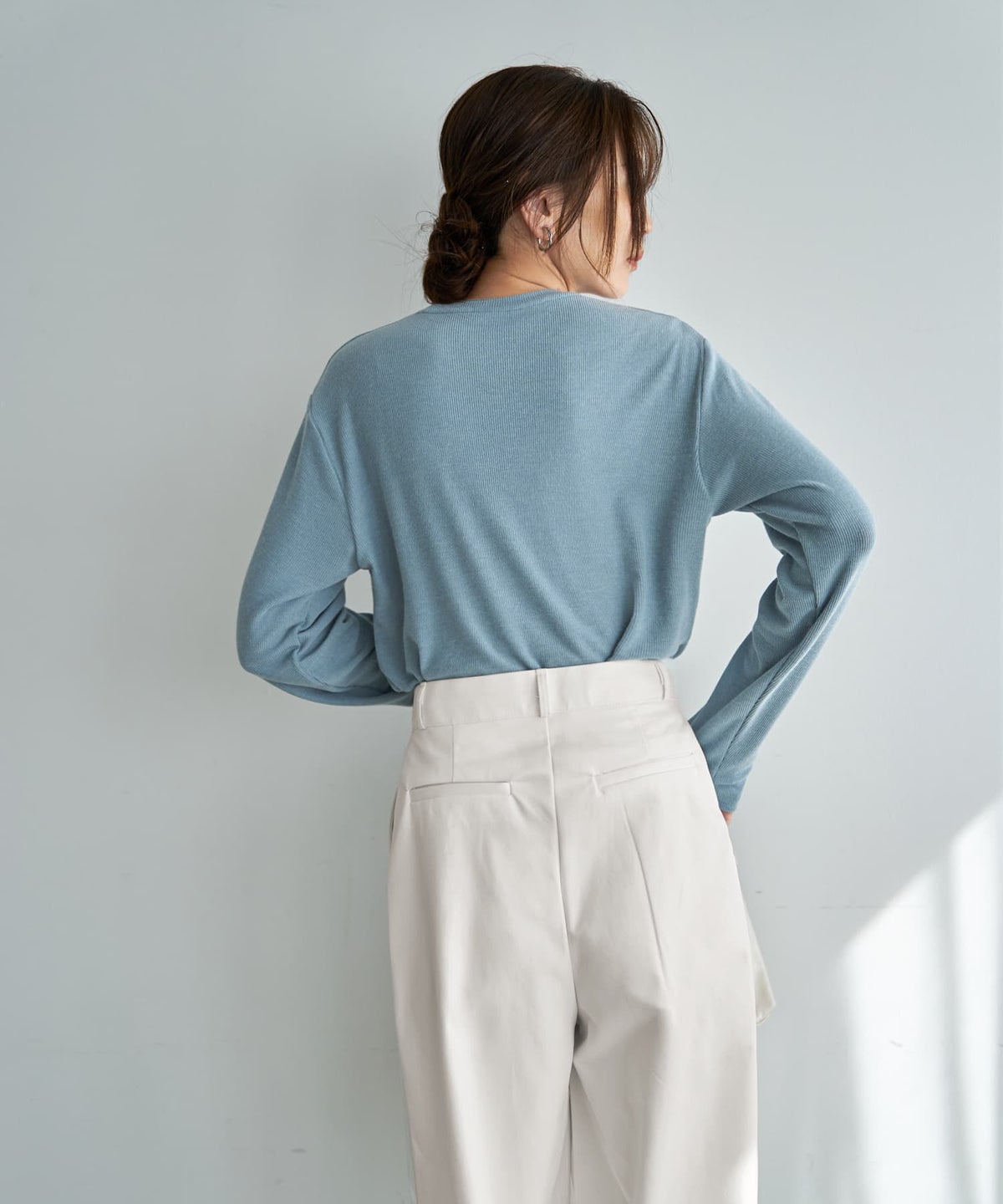 着用イメージ 166cm ライトブルー