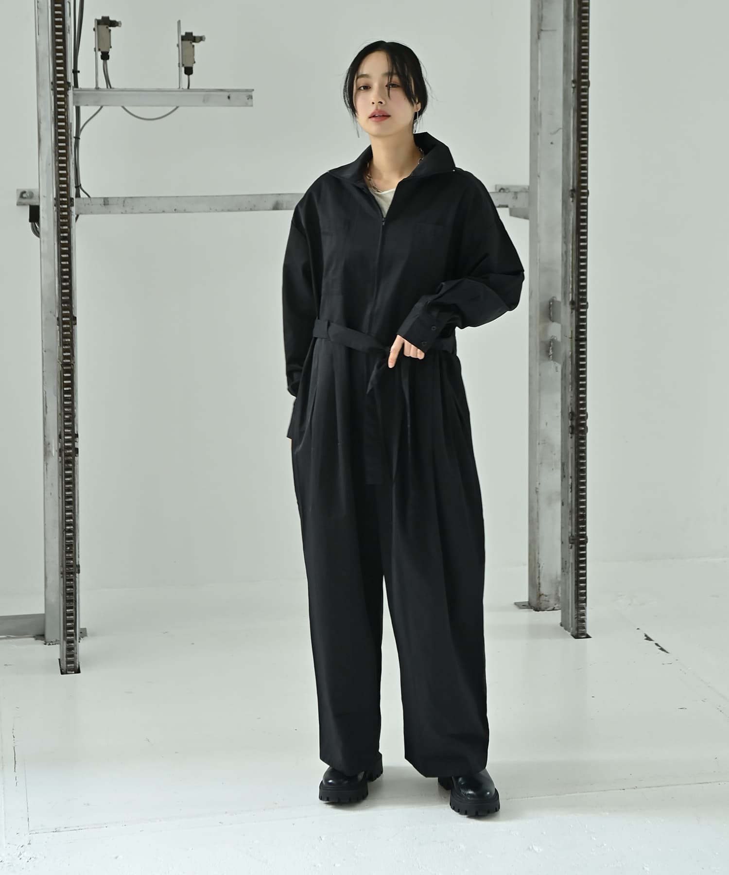BLK001】ツイルジャンプスーツ | おしゃれな大人レディース BLK001】ツイルジャンプスーツ | おしゃれな大人レディース