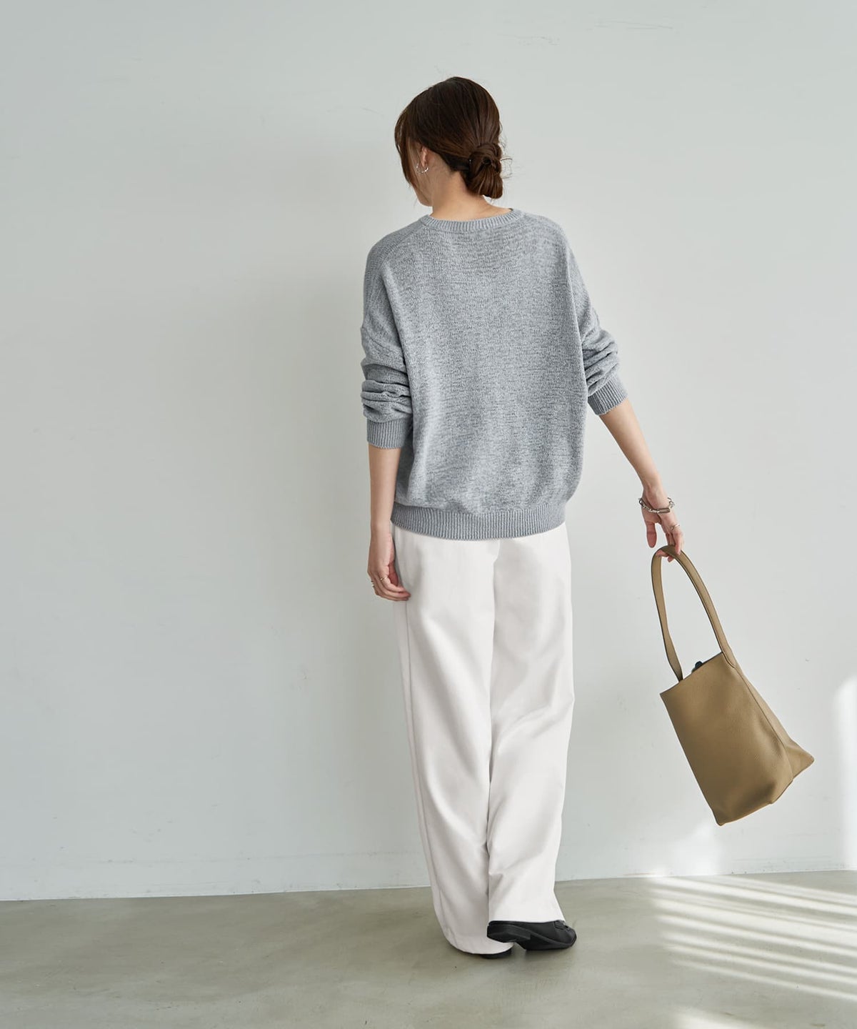 着用イメージ 166cm ライトグレー