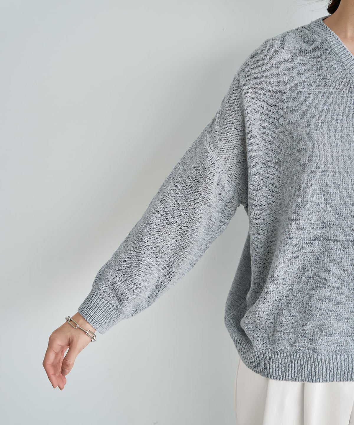 着用イメージ 166cm ライトグレー