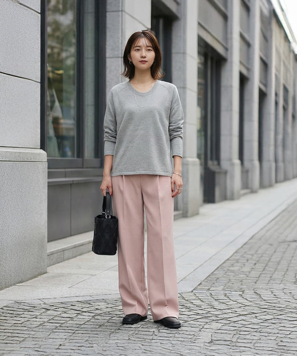 着用イメージ 163cm ライトグレー