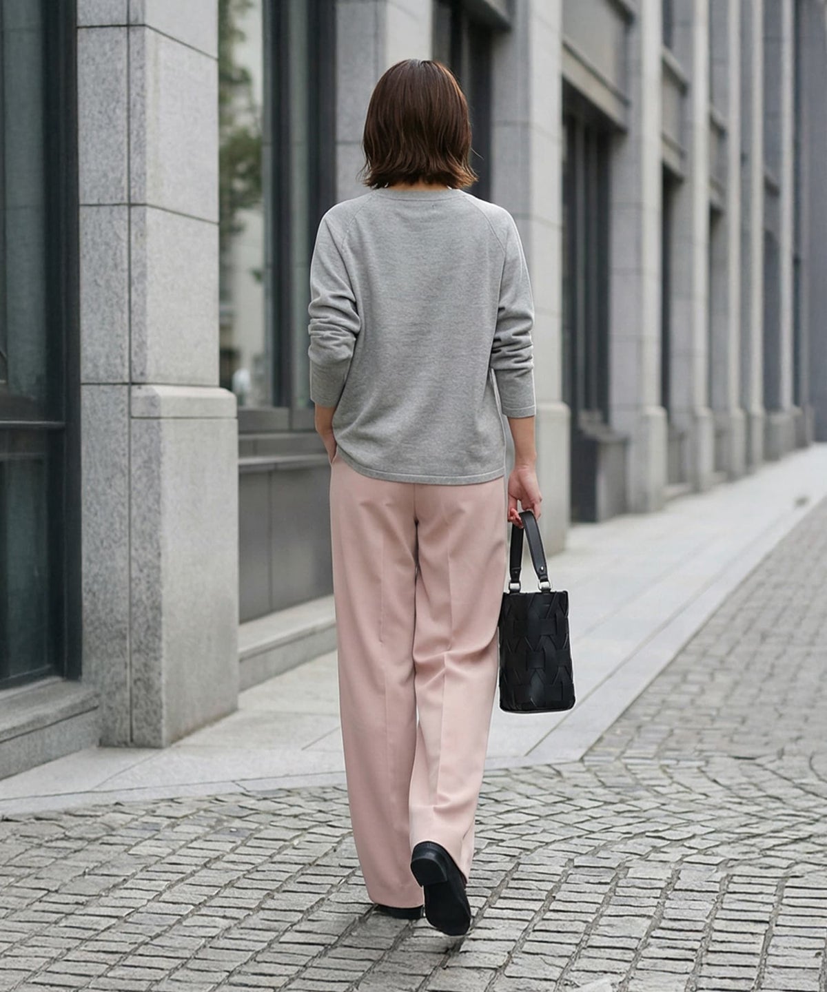 着用イメージ 163cm ライトグレー