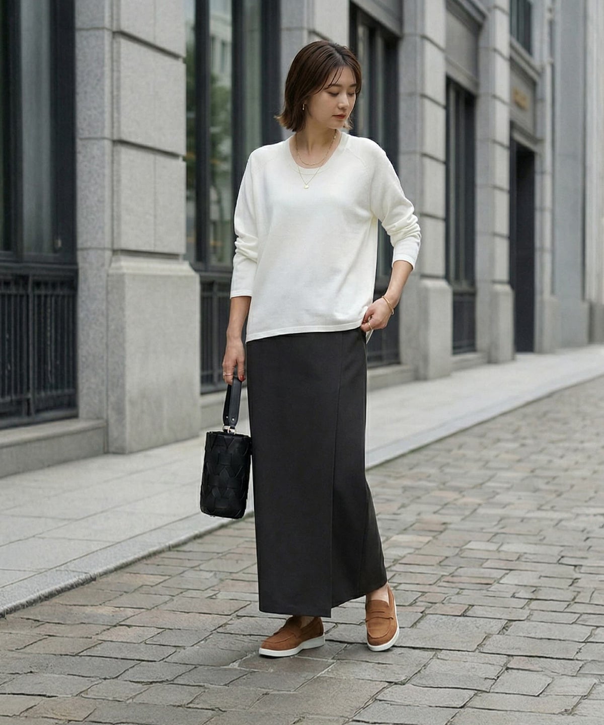 着用イメージ 163cm ホワイト