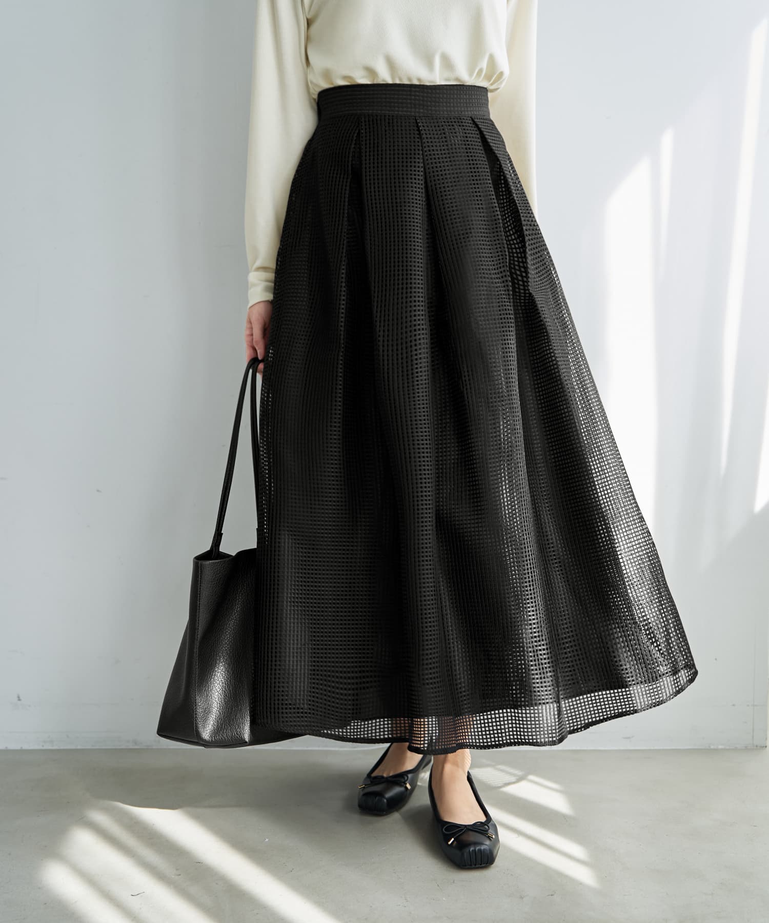 メッシュ フレアスカート LUXE】メッシュフレアスカート | おしゃれな大人レディース