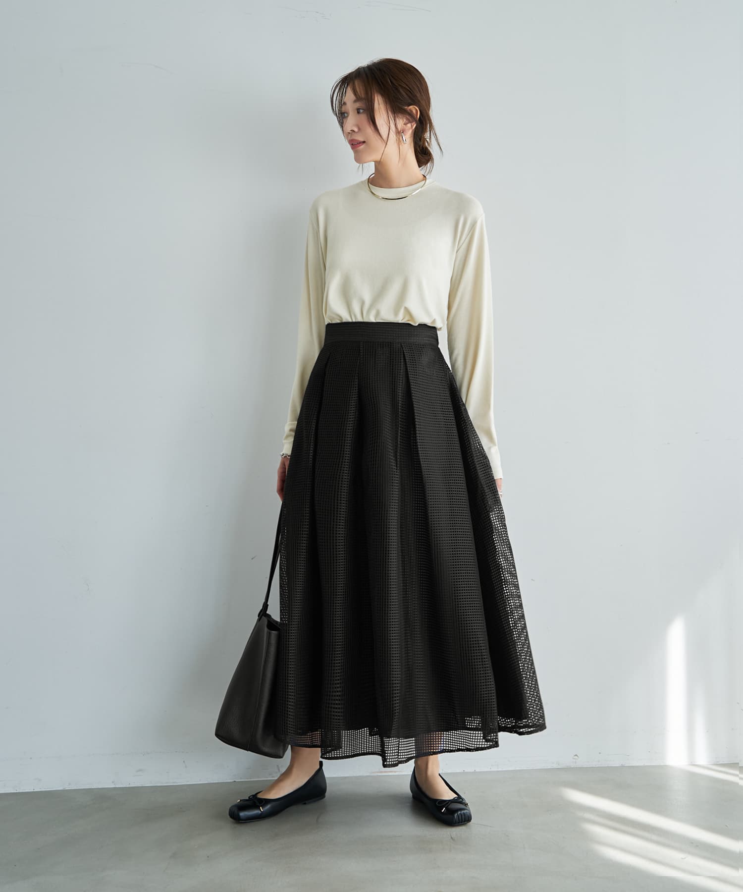 メッシュ フレアスカート LUXE】メッシュフレアスカート | おしゃれな大人レディース