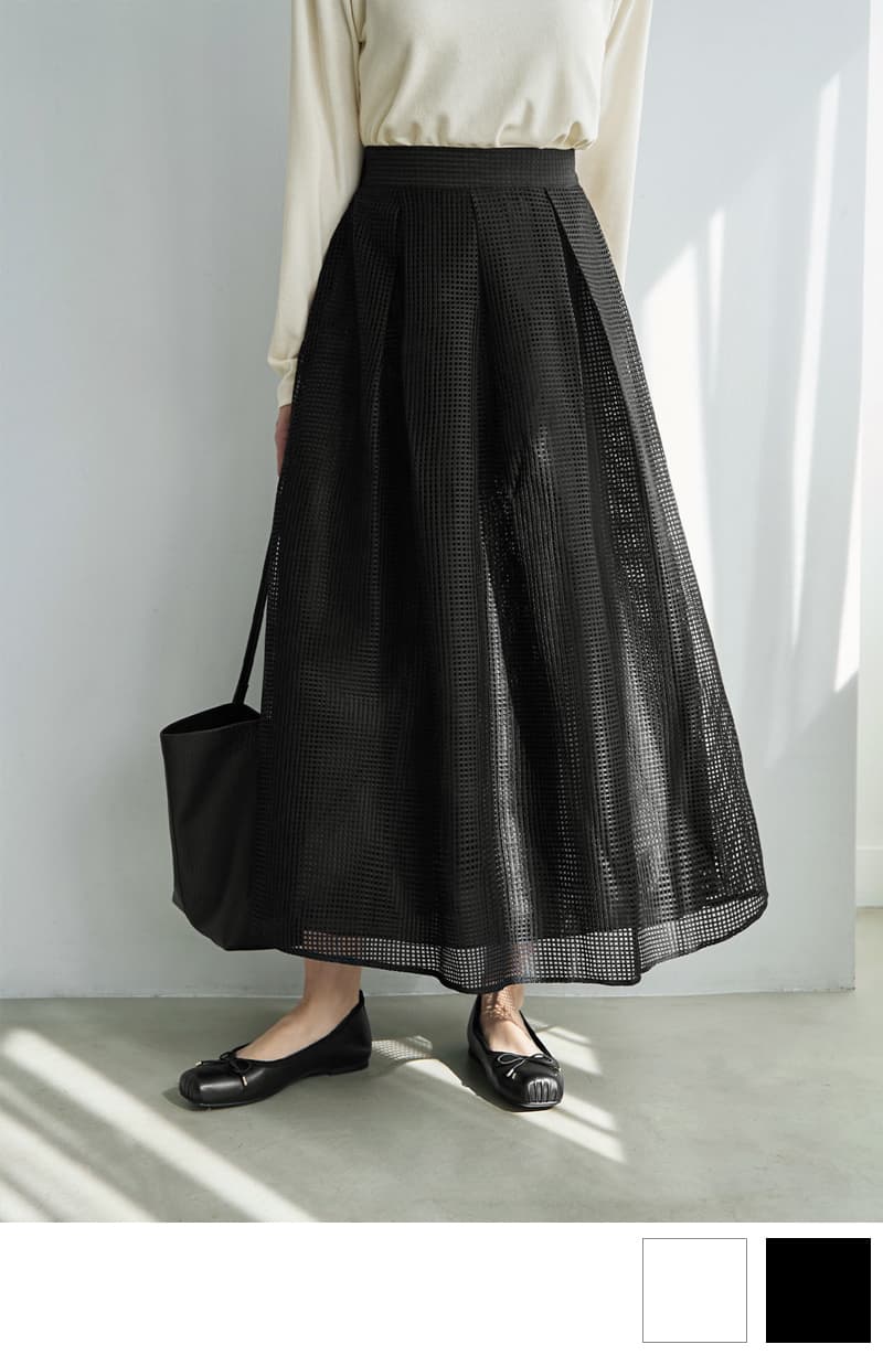 LUXE】メッシュフレアスカート | おしゃれな大人レディース