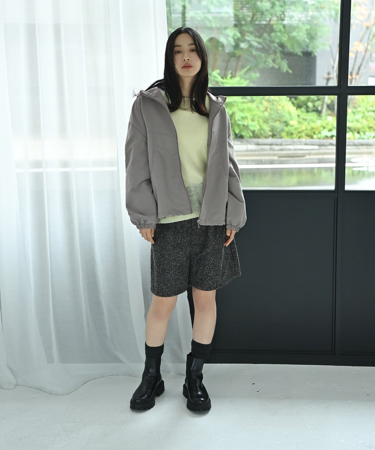 着用イメージ 167cm グレー