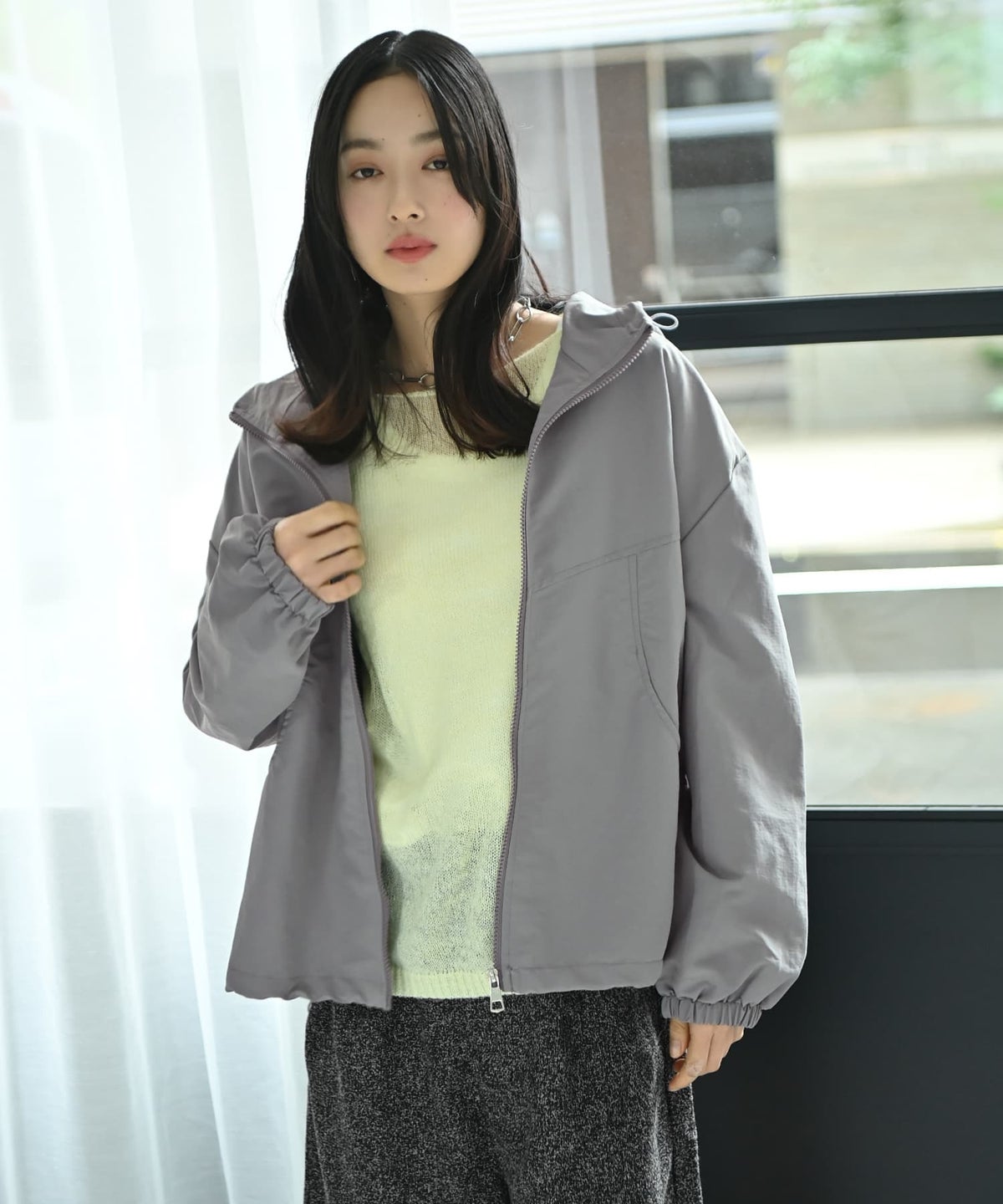 着用イメージ 167cm グレー