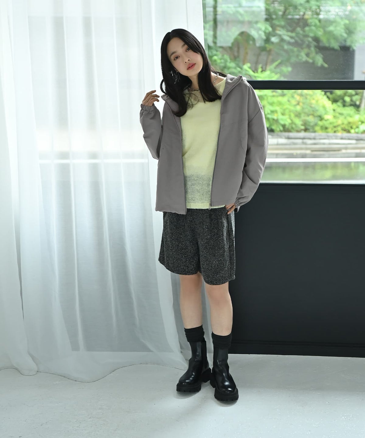 着用イメージ 167cm グレー