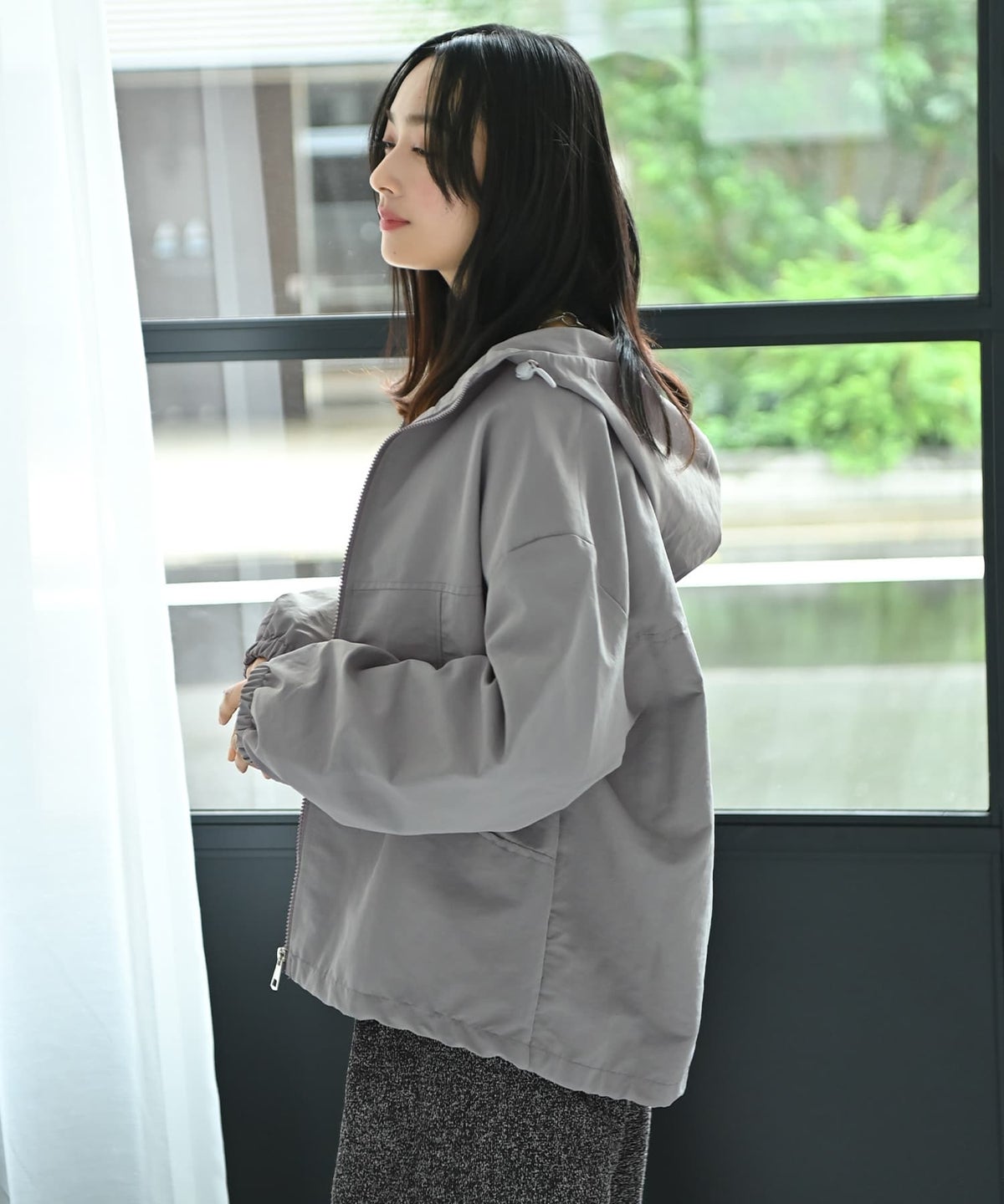 着用イメージ 167cm グレー