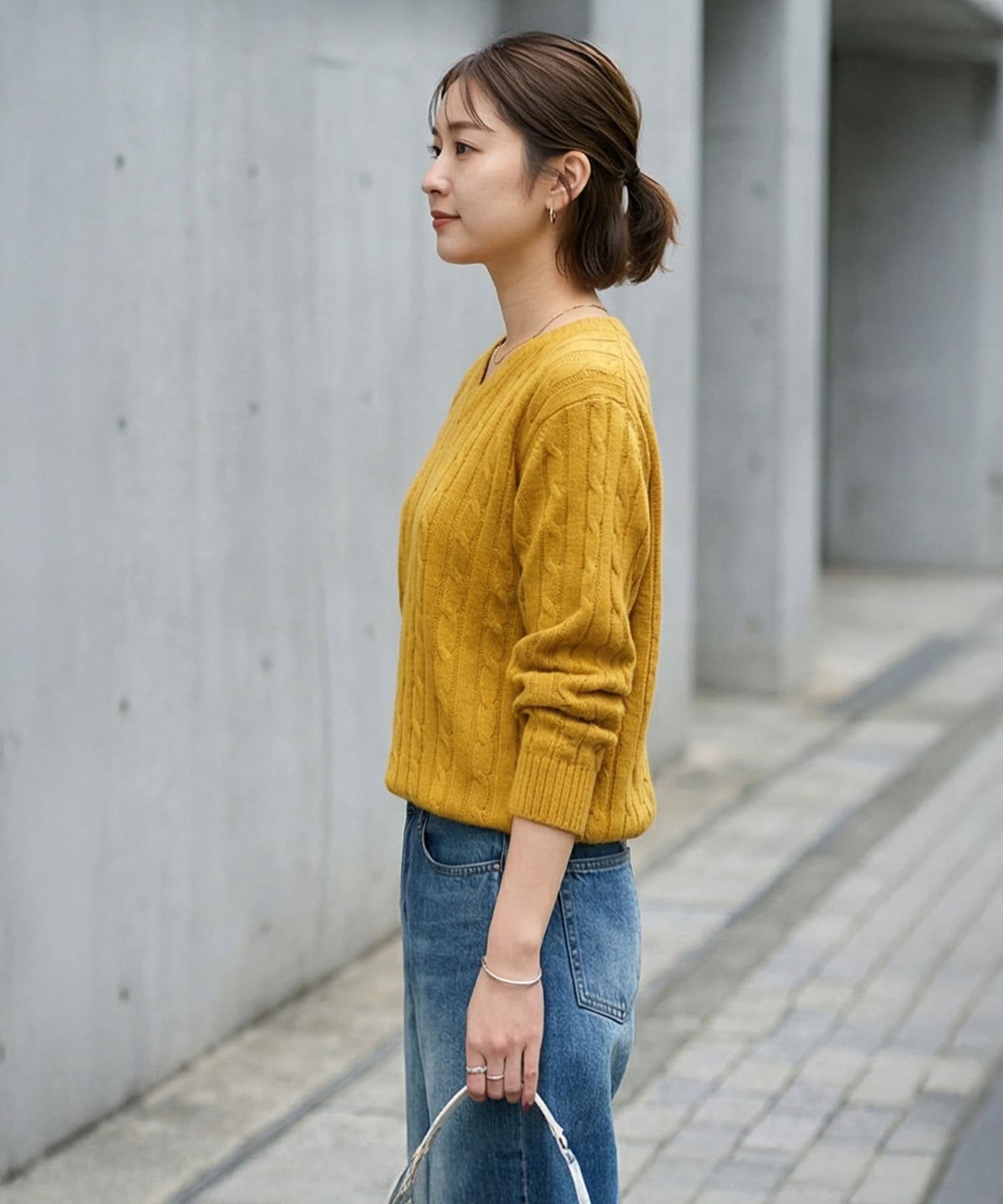 着用イメージ 163cm ディープイエロー