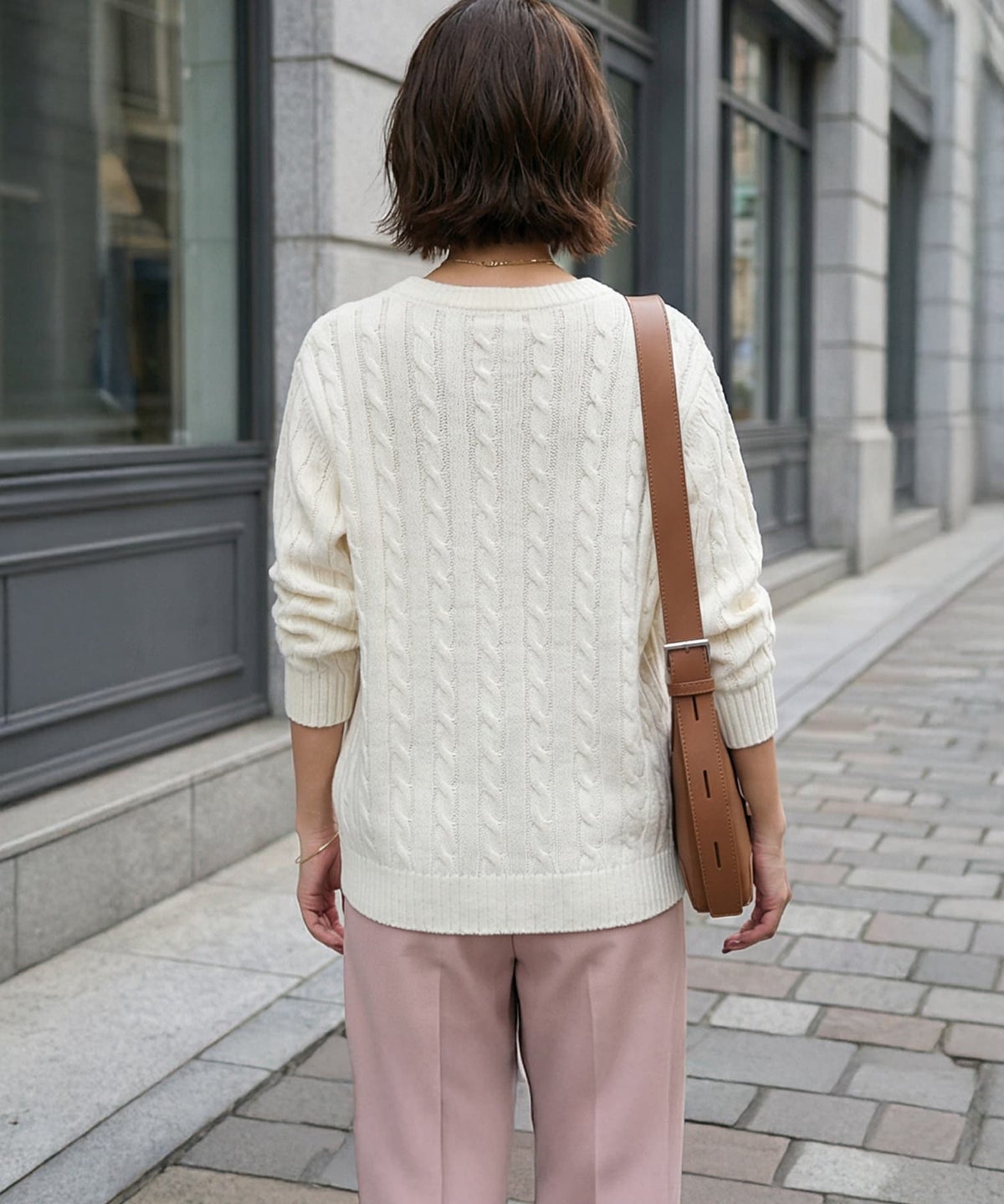 着用イメージ 163cm アイボリー