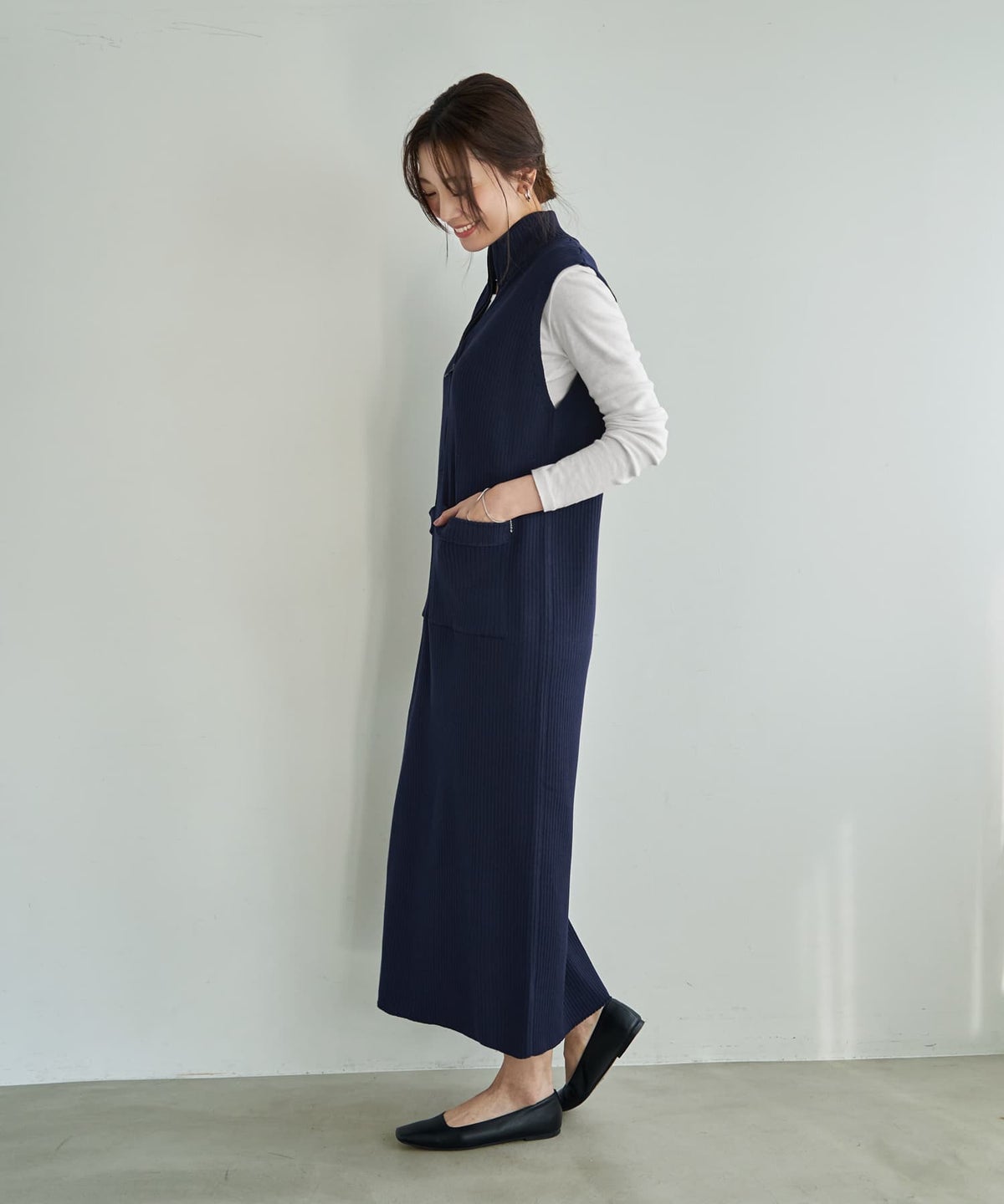 着用イメージ 166cm ネイビー 02サイズ