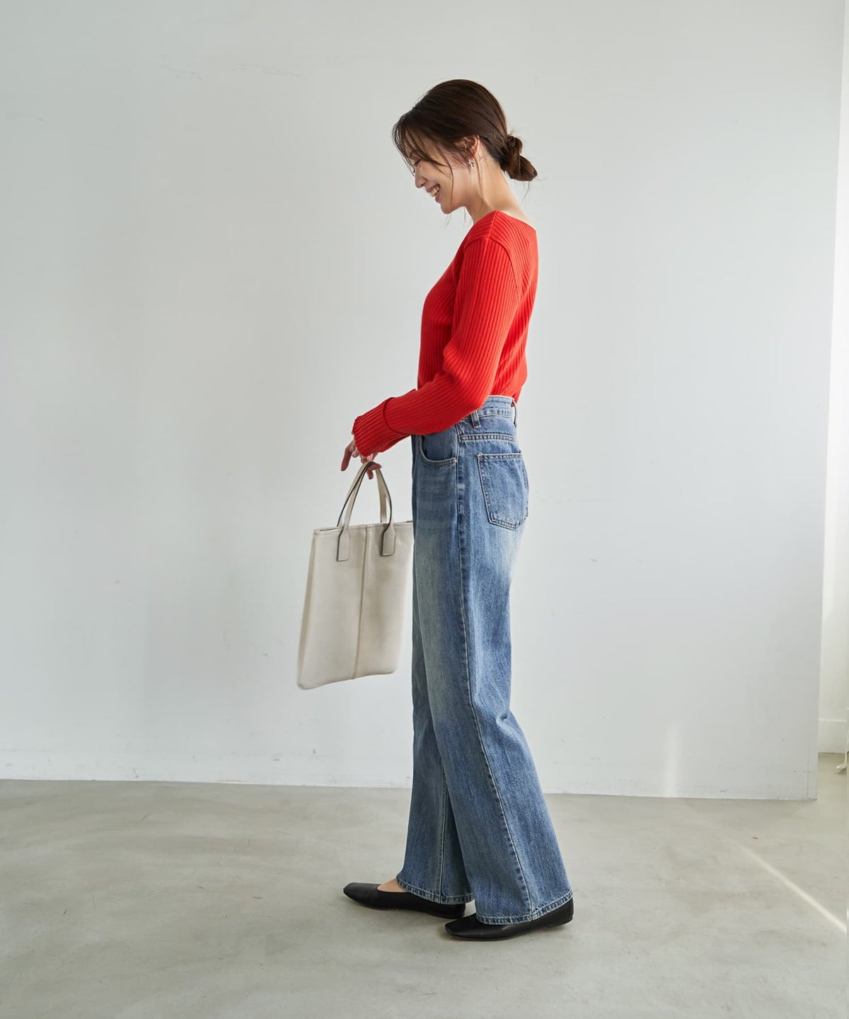 着用イメージ 166cm ブライトレッド