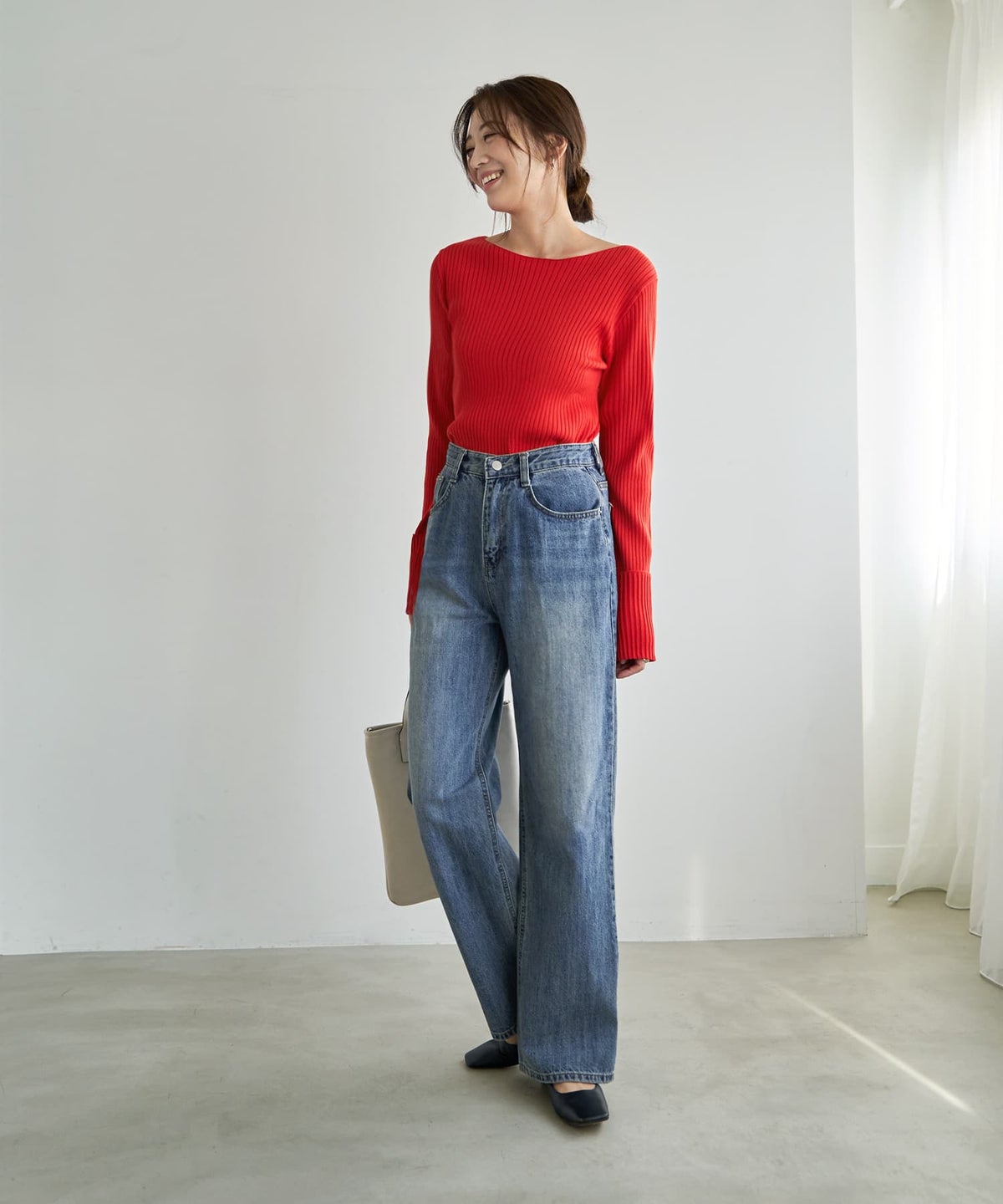 着用イメージ 166cm ブライトレッド