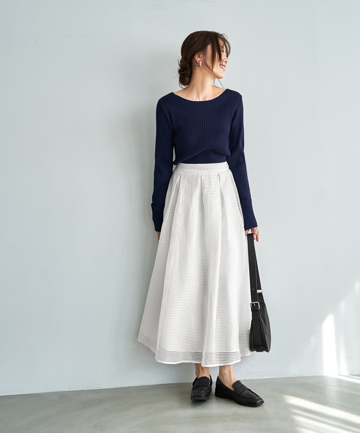 着用イメージ 166cm ネイビー