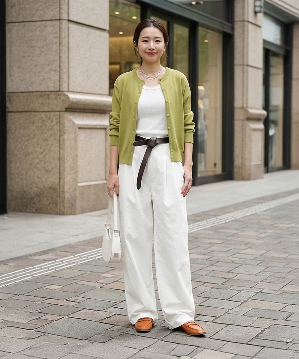 着用イメージ 163cm ライムグリーン