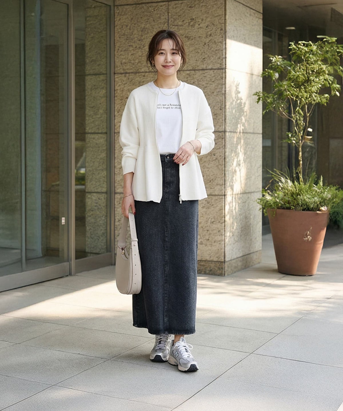 着用イメージ 163cm ホワイト