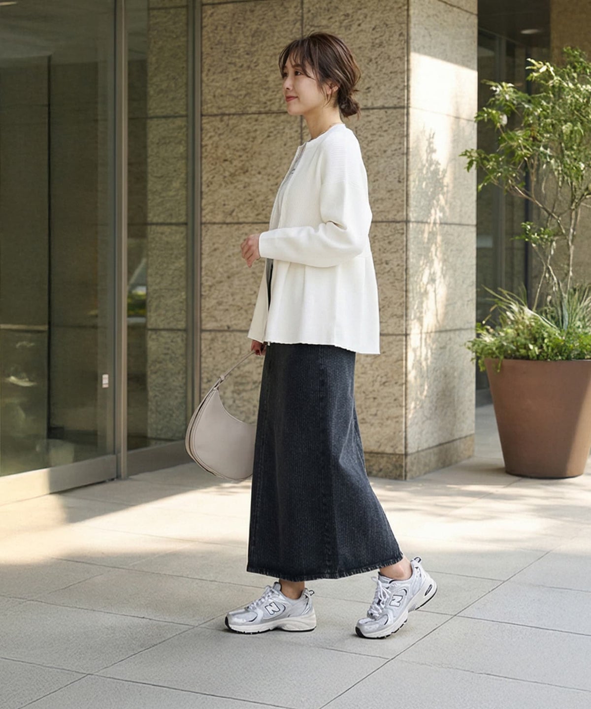 着用イメージ 163cm ホワイト