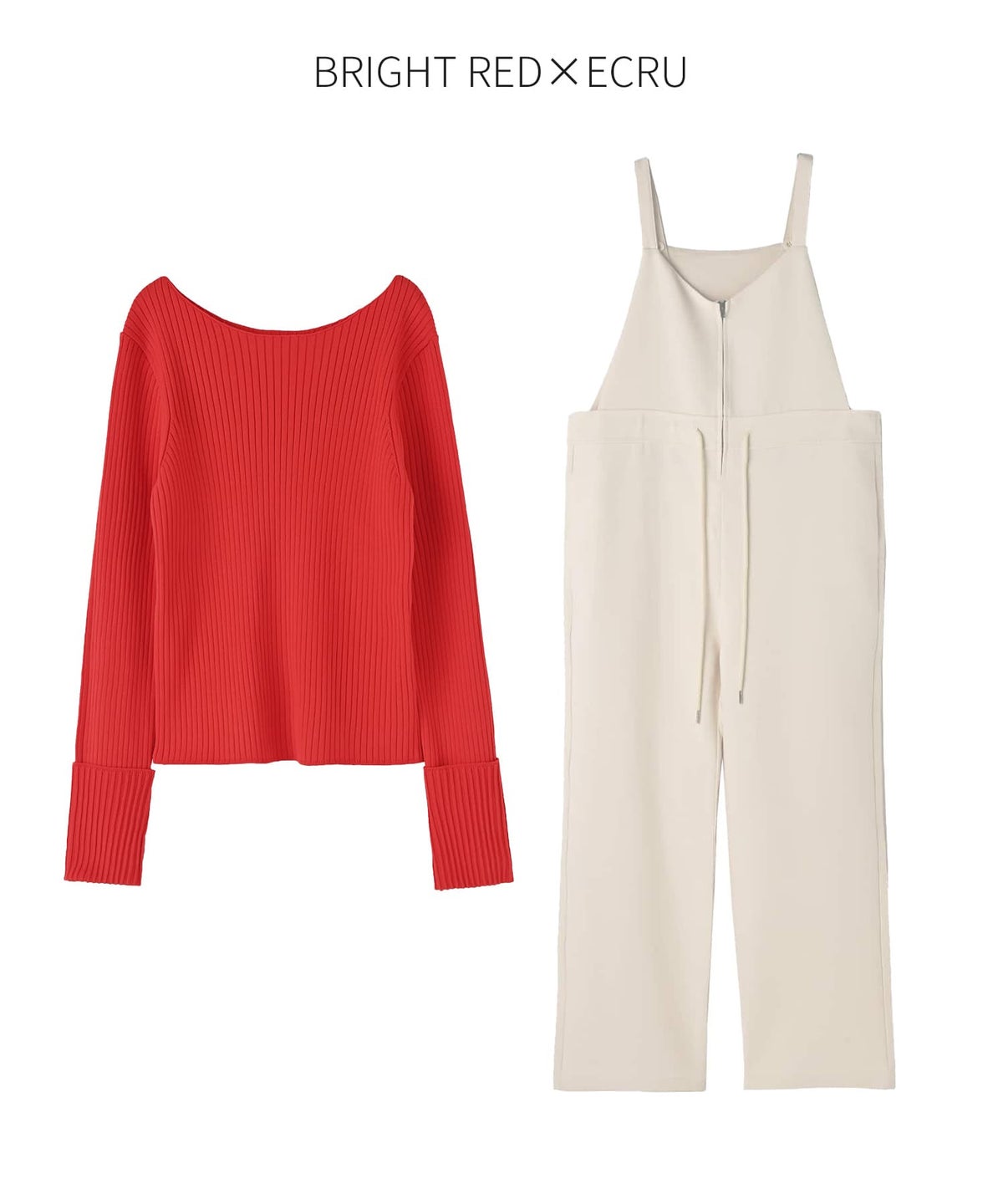 ブライトレッド×エクリュ