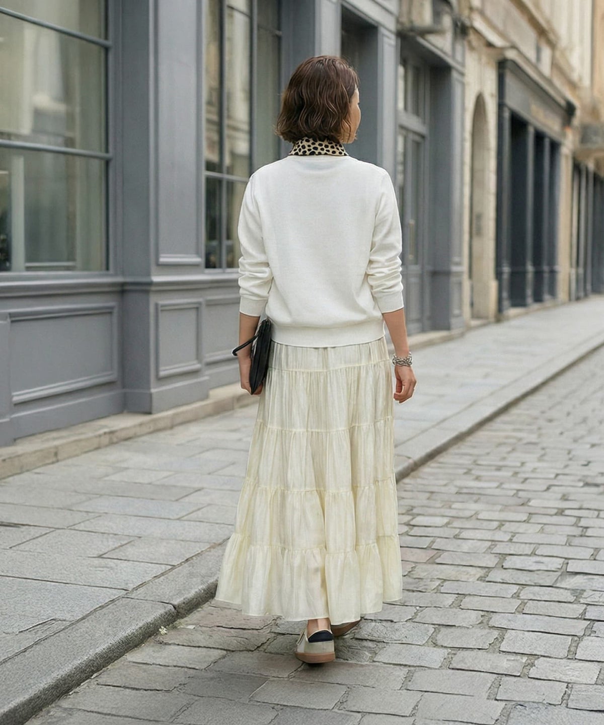 着用イメージ 166cm ホワイト×クリーム 02サイズ