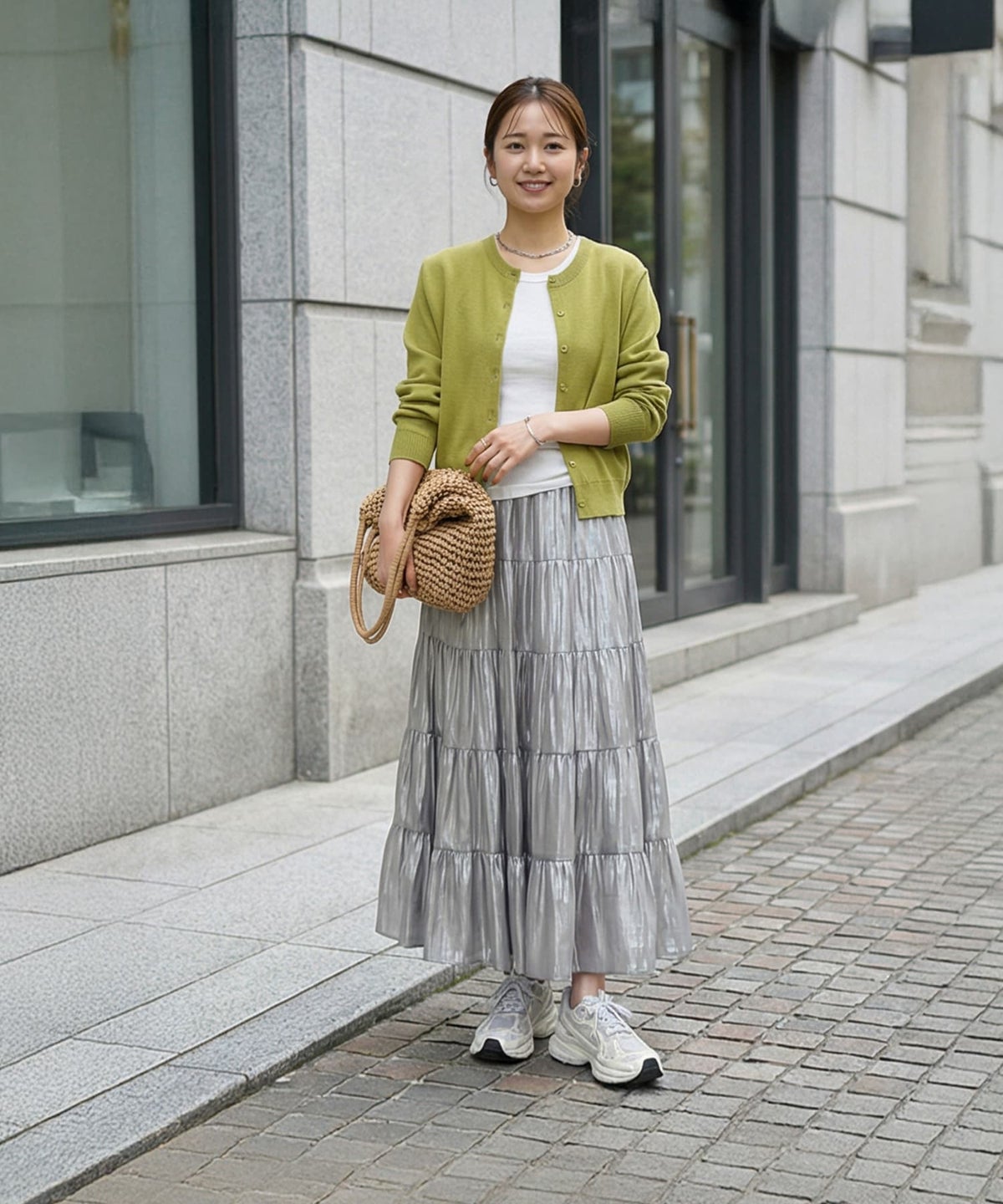 ライムグリーン×ライトグレー