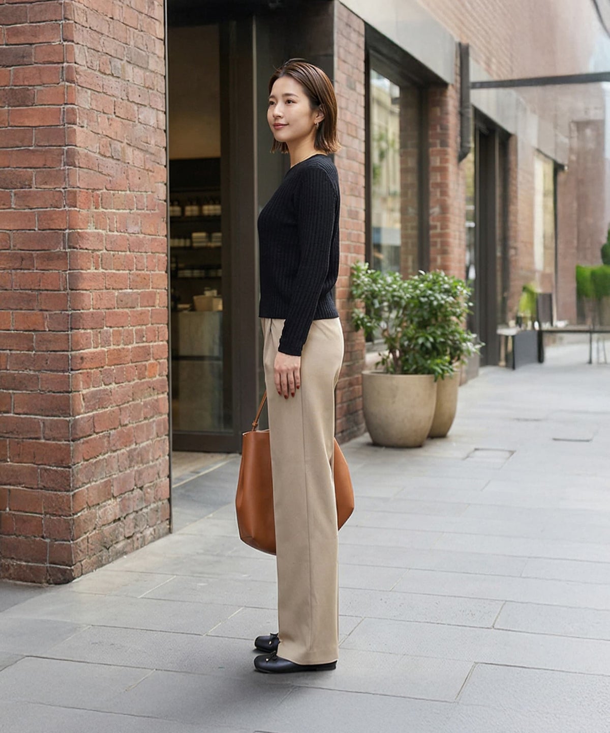 着用イメージ 163cm サンドベージュ Sサイズ