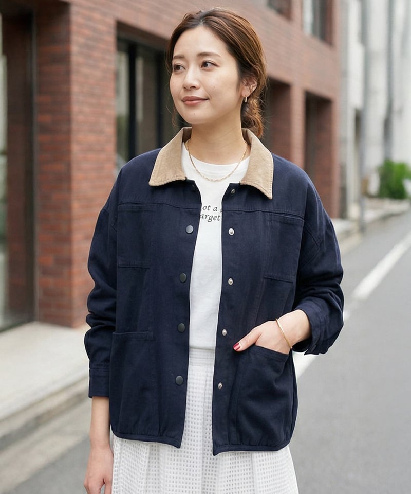BLUE BLUE JAPAN ネイビーコート シワ加工 サイズ0 セットアップ 防 