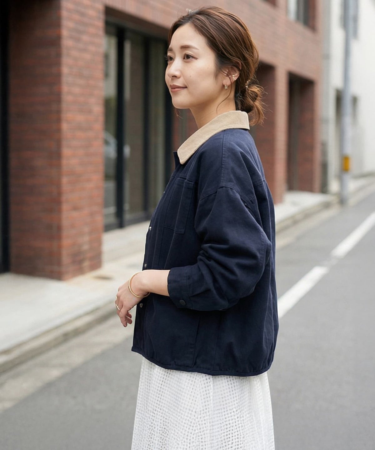 着用イメージ 163cm ネイビー