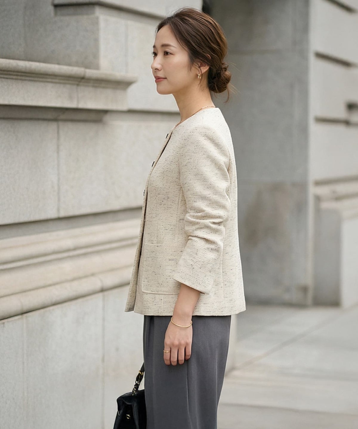 着用イメージ 163cm ライトベージュ