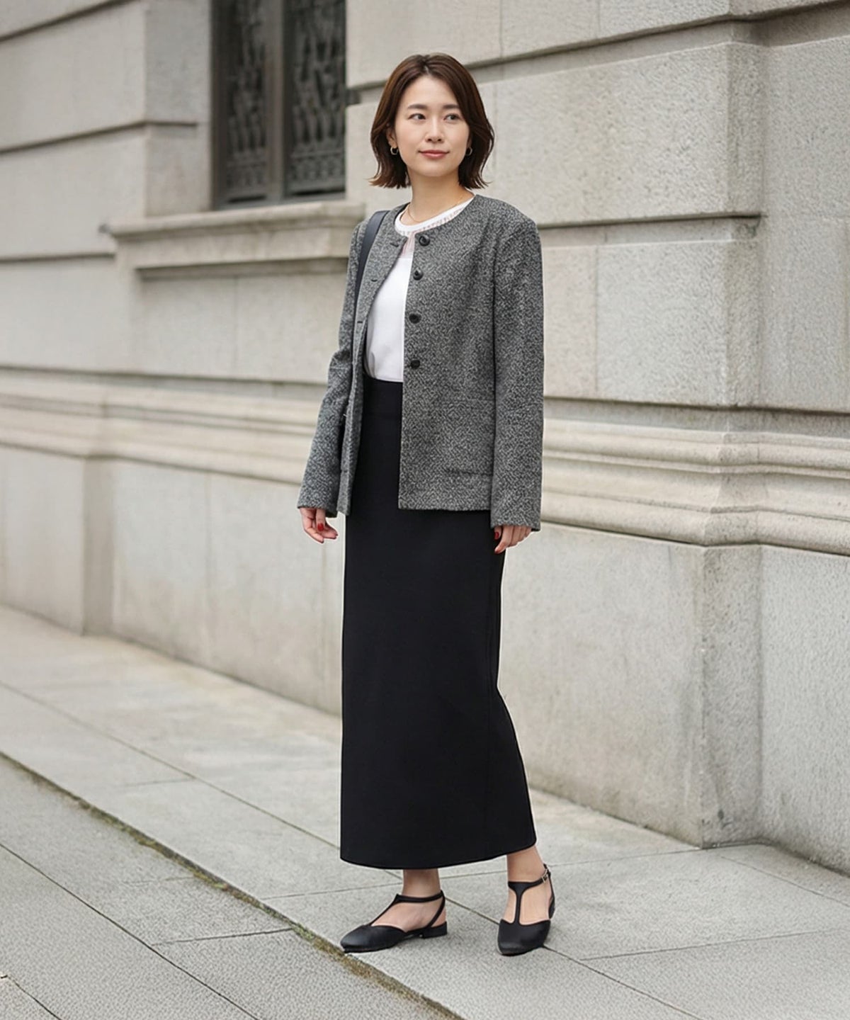 着用イメージ 163cm ブラック