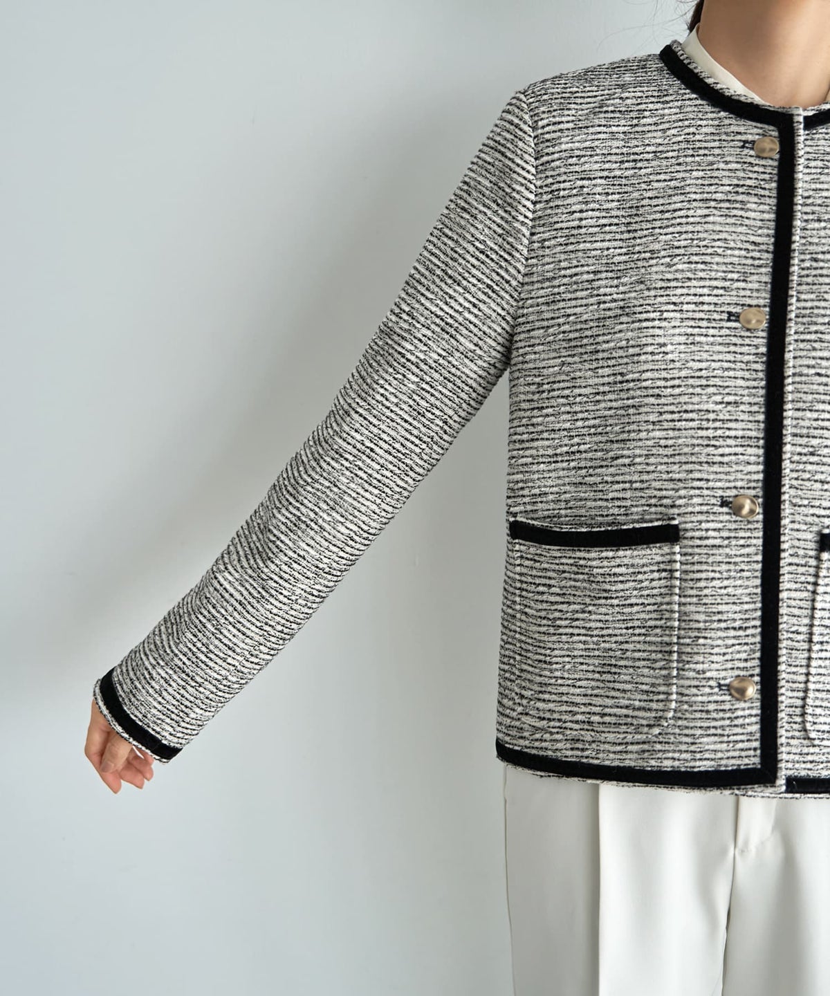 着用イメージ 166cm ホワイトミックス