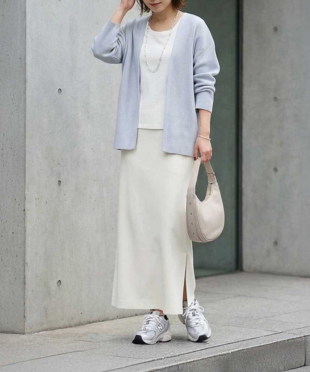 着用イメージ 163cm ニュアンスブルー