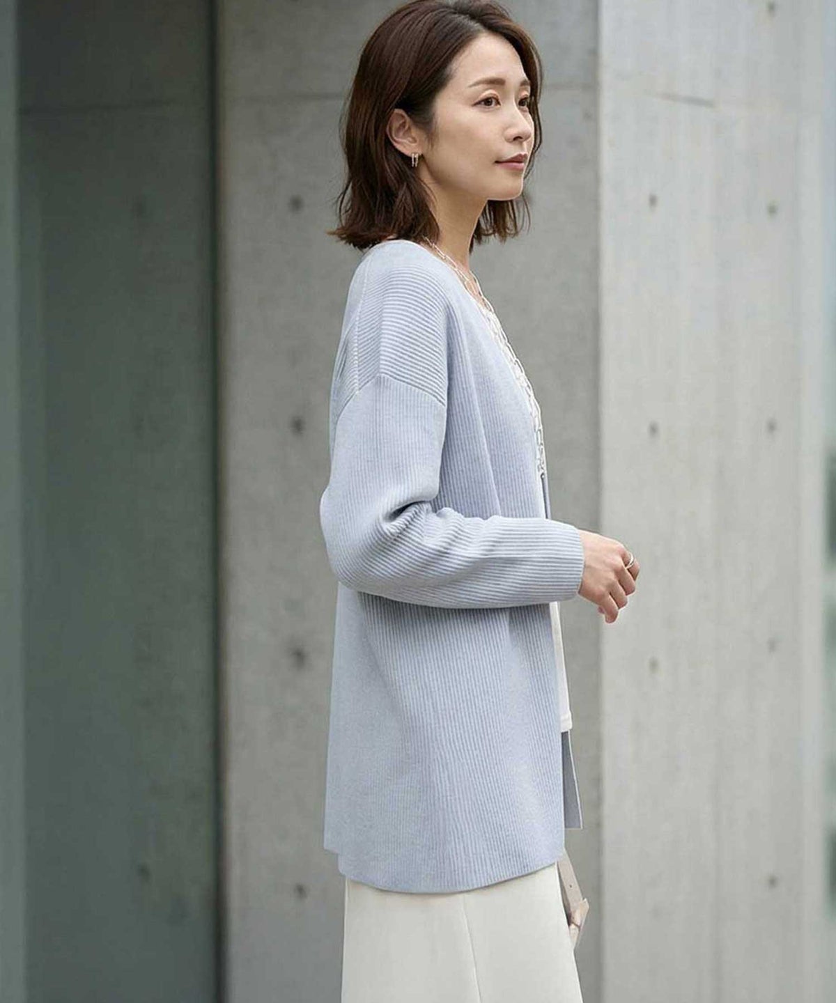 着用イメージ 163cm ニュアンスブルー